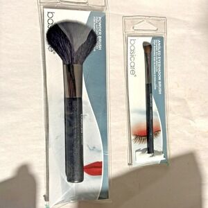 Basicare Makeup Brush Set Powder Brush & Angled Eyeshadow Brush 2 Pc